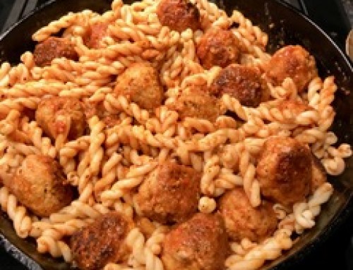 Pasta with turkey meatballs